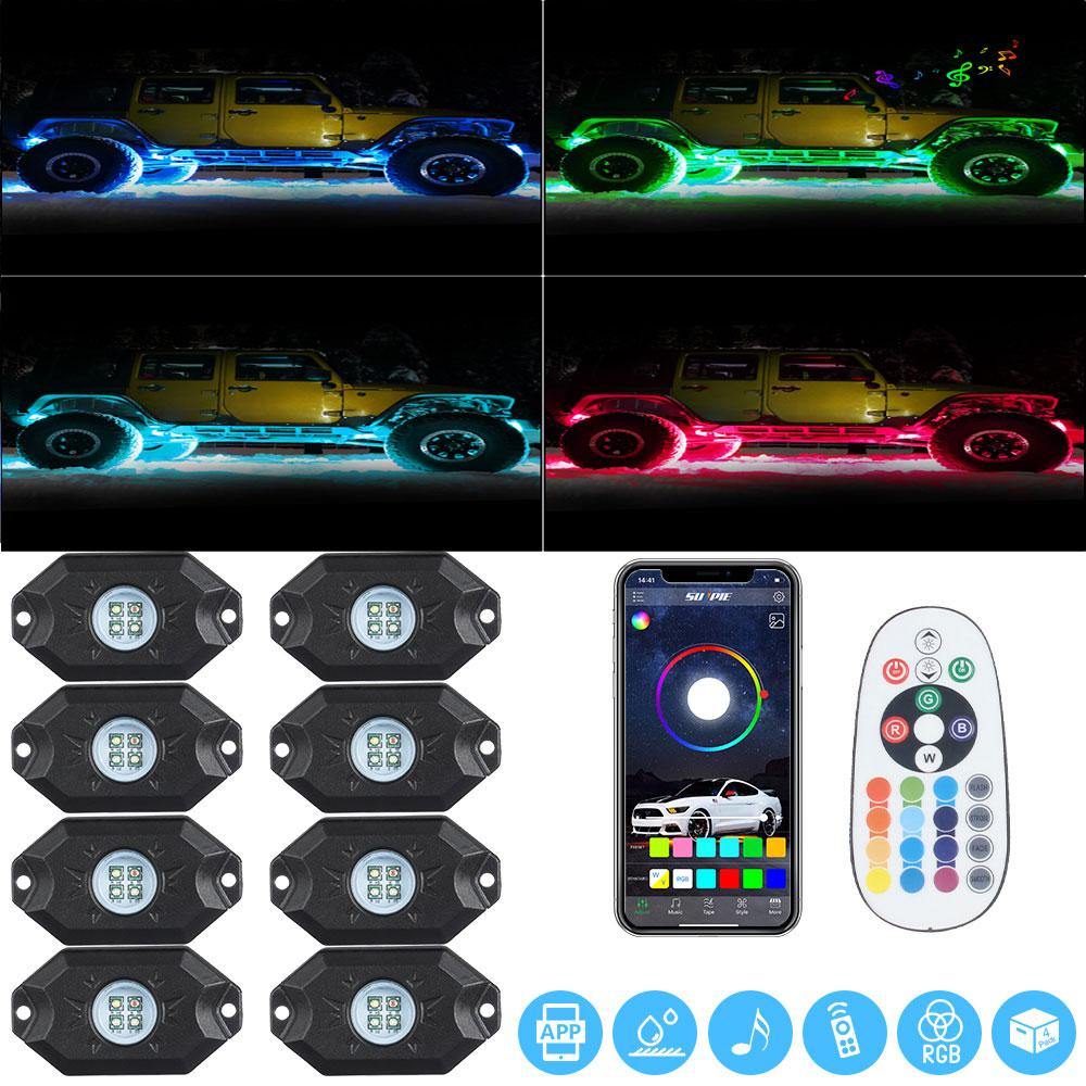 RGB LED Rock Lights Wireless Bluetooth